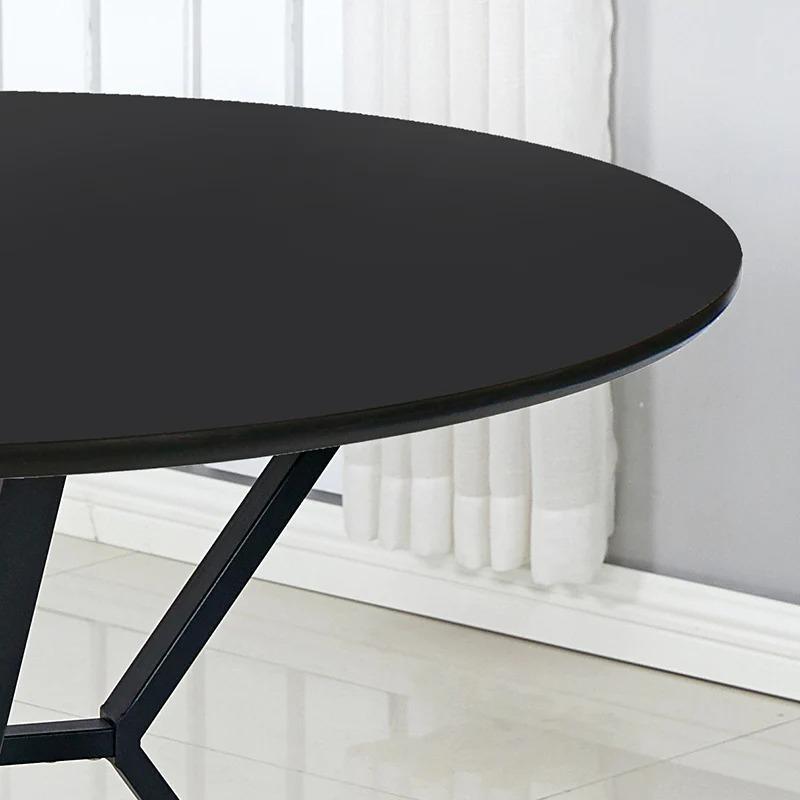 Tani Round Dining Table 110cm - Black - Furniture Castle