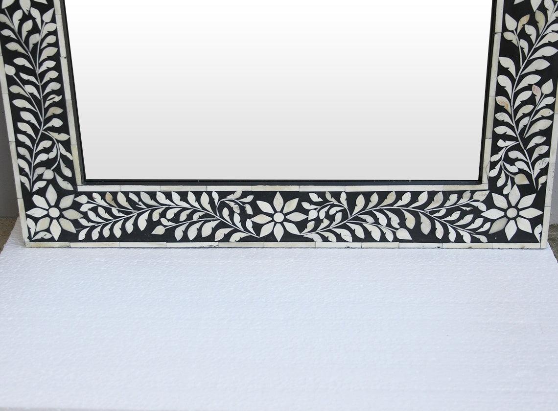 Yami Inlay Mirror - Black - Furniture Castle